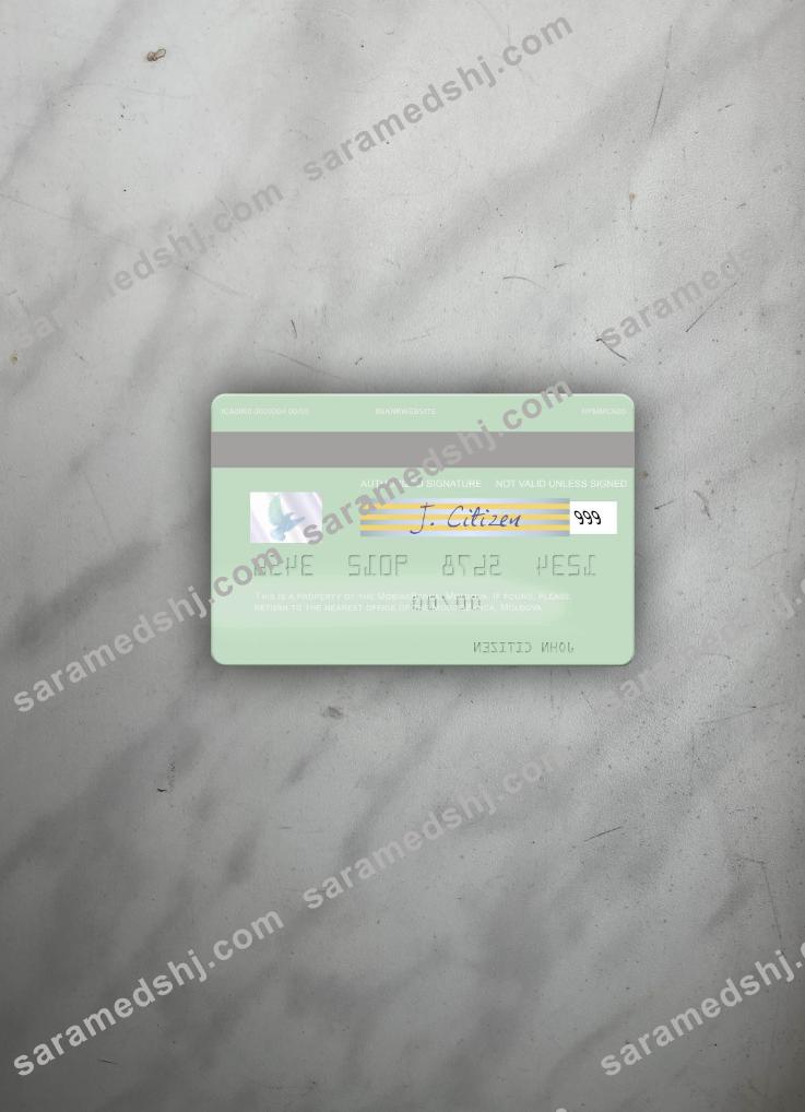 Moldova MobiasBanca visa debit card photolook back